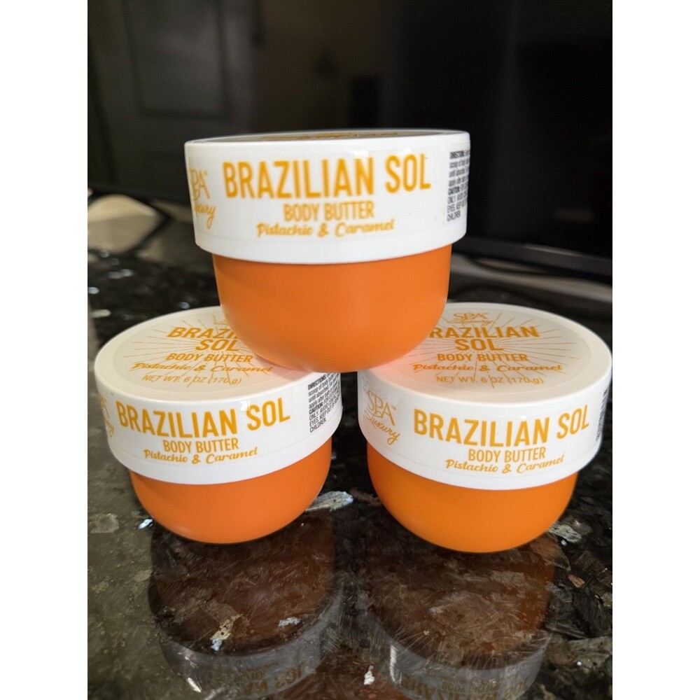Brazilian Sol Body Butter Pistachio & Caramel 3 Spa Luxury 6 oz. New and Sealed